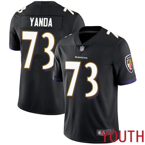 Baltimore Ravens Limited Black Youth Marshal Yanda Alternate Jersey NFL Football #73 Vapor Untouchable->youth nfl jersey->Youth Jersey